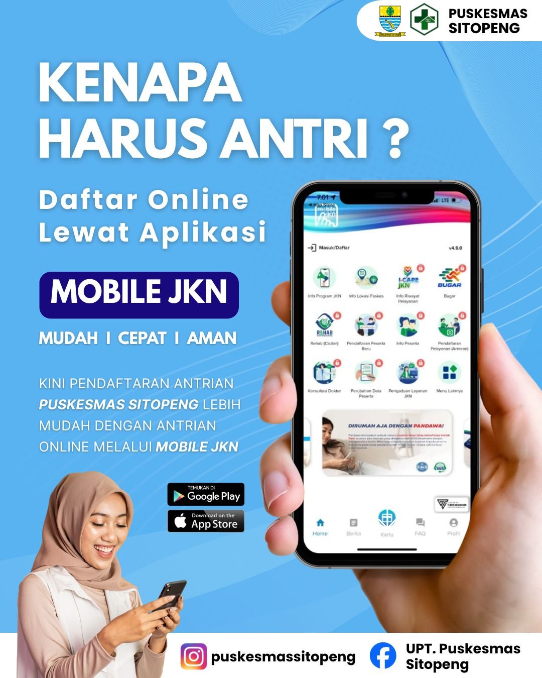 KENAPA HARUS ANTRI..... Daftar Online Lewat Aplikasi MOBILE JKN