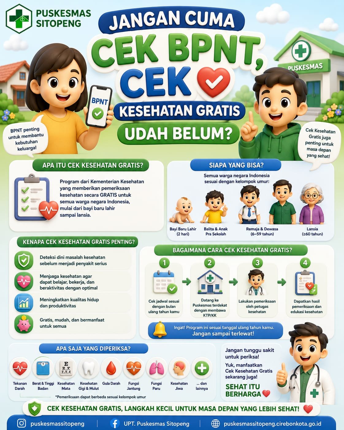 Jangan cuma cek BPNT, cek kesehatan gratis udah belum
